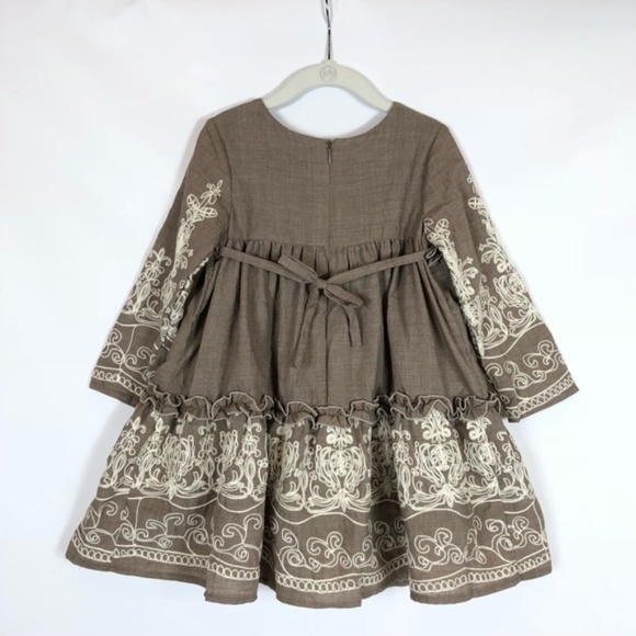 Isabella & Chloe Embroidery Ribbon Ruffle Dress - Picture 6 of 8